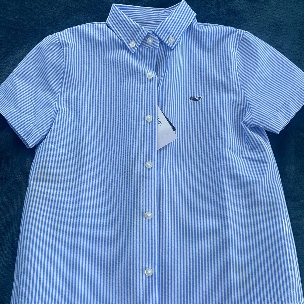 Vineyard Vines Light Blue Striped Button Down Shirt